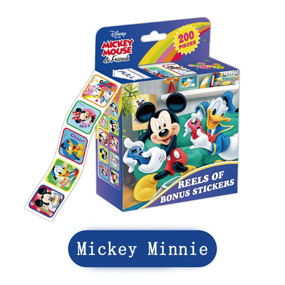 200Pcs/Box Disney Stickers Removable Cartoon Frozen Mickey Sofia Princess Sticker Kids Girl Children Teacher Reward Toys Gift