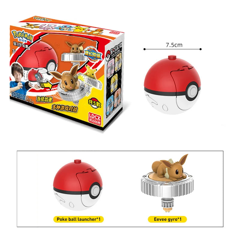 Original Pokémon Pikachu Spinning Top Cartoon Anime Figure Pull Line Spinning Battle Game Spinning Top Children's Gift Toys