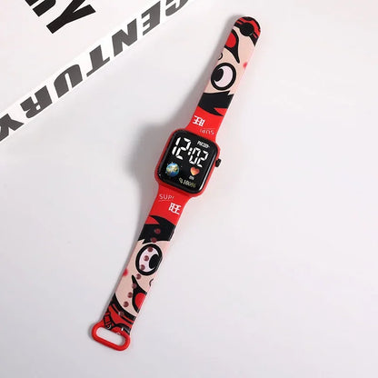 Pokemon Pikachu Dragon Ball Z Sport Casual Watches Led Silicone Watch Color Lovely Digital Children Wristwatch Clock Gift Toys