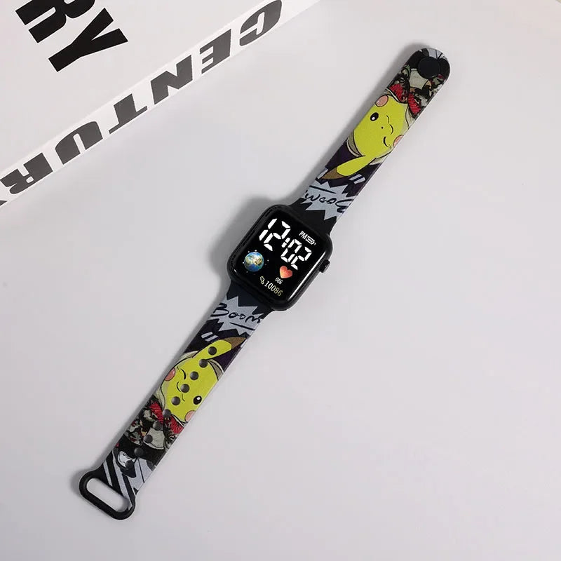 Pokemon Pikachu Dragon Ball Z Sport Casual Watches Led Silicone Watch Color Lovely Digital Children Wristwatch Clock Gift Toys