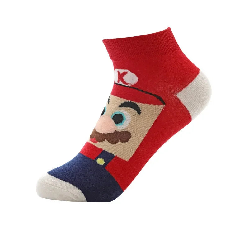 Anime Super Mario Socks Set Cartoon Odyssey Yoshi Action Figures Kawaii Cosplay Toys Kids Birthday Christmas Gift