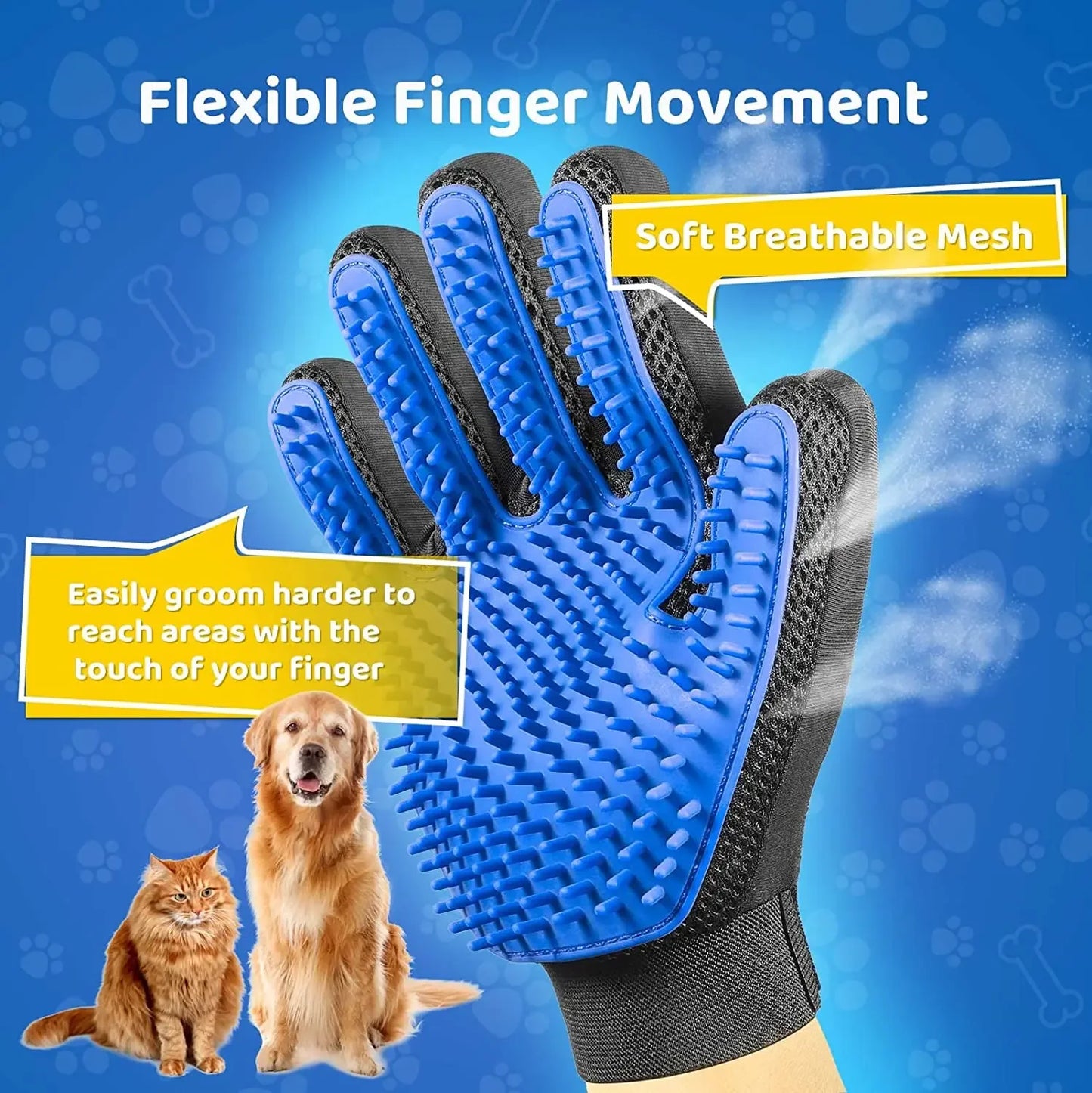 Pet Grooming Glove Gentle Efficient Pet Hair Remover Mitt Cat Accessories Pet Glove for Dogs Cats Pet Products Cat Supplies