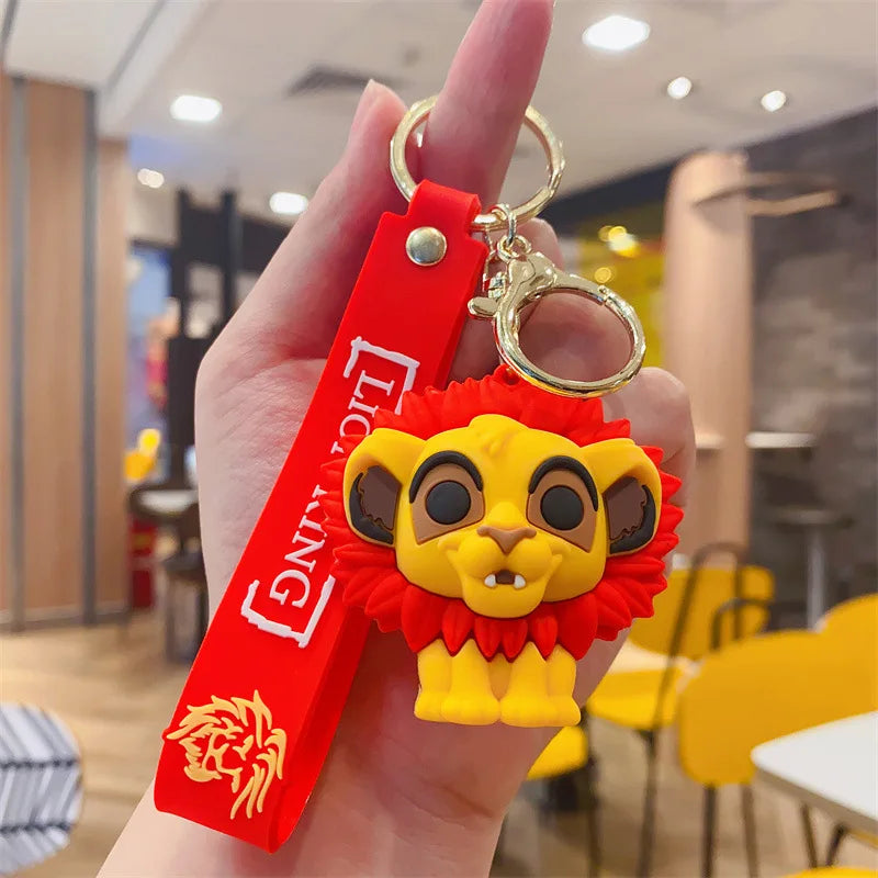 Anime Disney Keychain Cartoon Mickey Mouse Minnie Lilo & Stitch Cute Doll Keyring Ornament Key Chain Car Pendant Kids Gifts