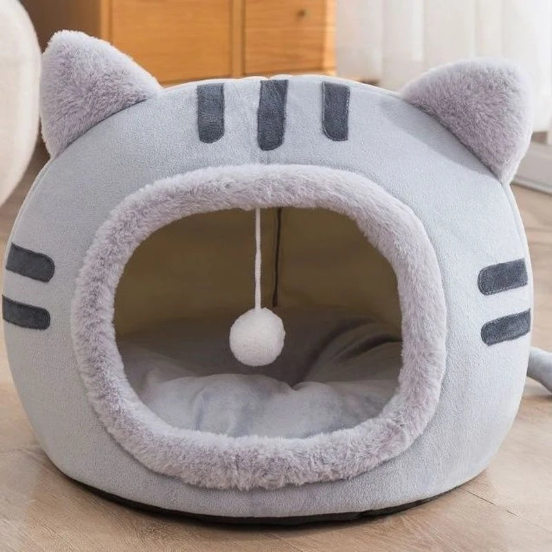 Super Cat Bed Warm Pet House Kitten Cave Cushion Cat House Warm Sleeping Dog Basket Cozy Kitten Lounger Cushion Cat House