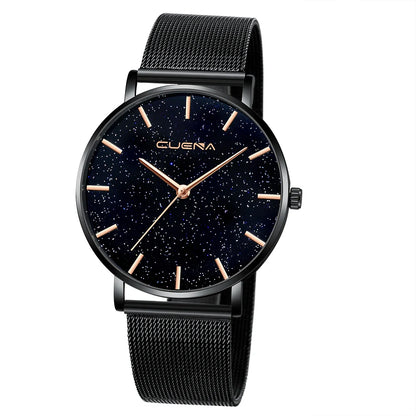 Luxury Top Brand Watches for Women Fashion Starry Sky Ladies Quartz Wristwatch Steel Mesh Strap Simple Elegant Women Watches