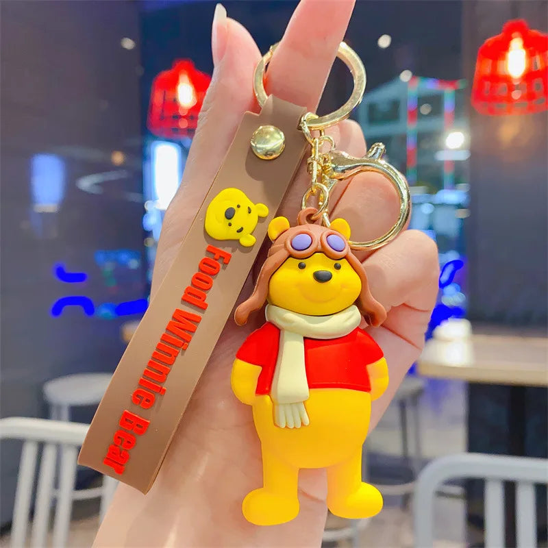 Anime Disney Keychain Cartoon Mickey Mouse Minnie Lilo & Stitch Cute Doll Keyring Ornament Key Chain Car Pendant Kids Gifts