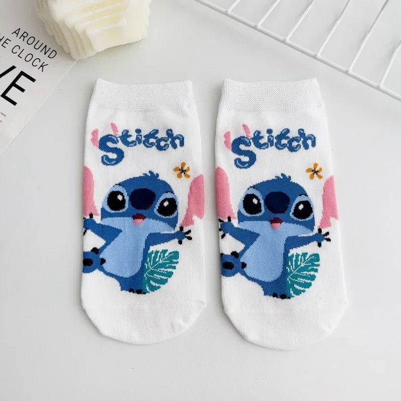 Cartoon Disney Stitch Sock Anime Women Cotton Short Sock Kawaii Boys Girls Socks Children Ankle Socks Girls Christmas Gifts