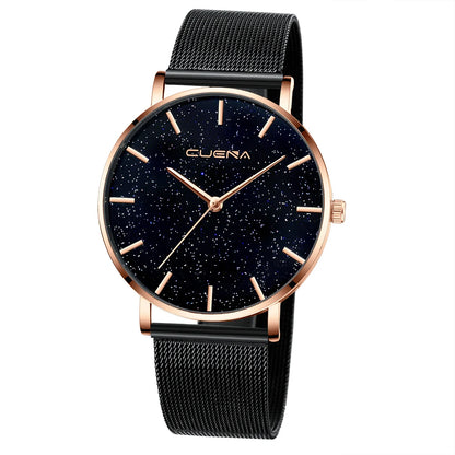 Luxury Top Brand Watches for Women Fashion Starry Sky Ladies Quartz Wristwatch Steel Mesh Strap Simple Elegant Women Watches