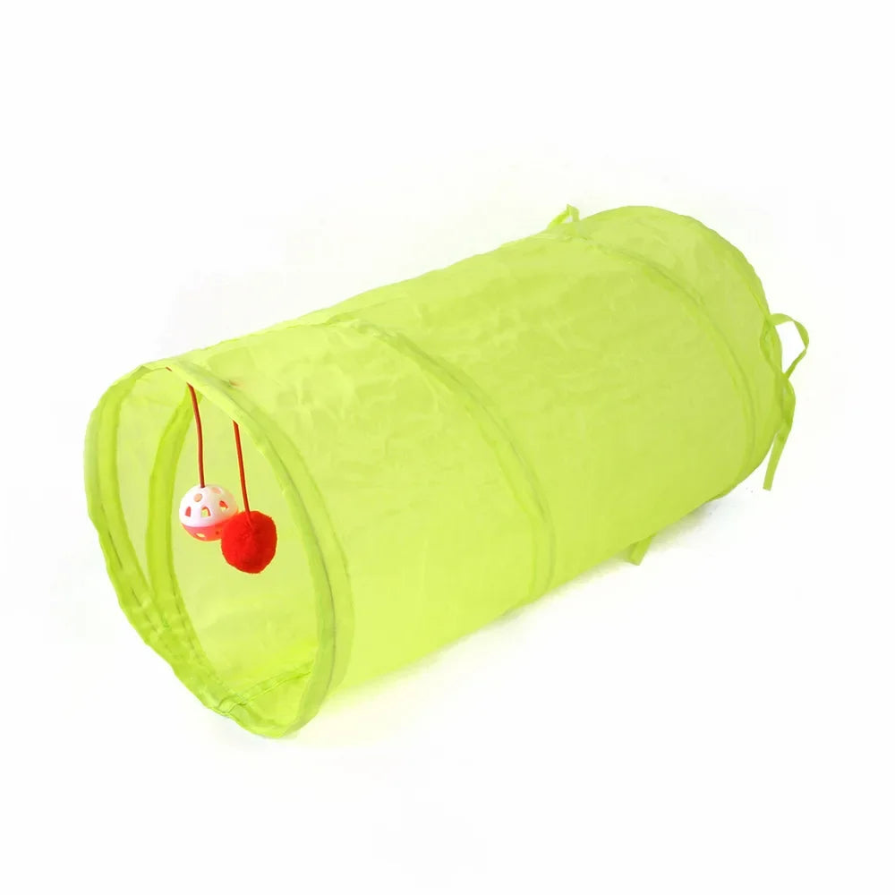 Cat Tunnel Toy Funny Pet 2 Holes Play Tubes Balls Collapsible Crinkle Kitten Toys Puppy Ferrets Rabbit Play Dog Tunnel Tubes