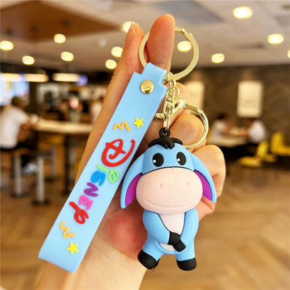 Anime Disney Keychain Cartoon Mickey Mouse Minnie Lilo & Stitch Cute Doll Keyring Ornament Key Chain Car Pendant Kids Gifts