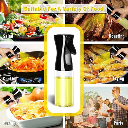 3PCS 200/300ml Oil Sprayer Bottle 1PC Kitchen Cooking Oil Dispenser Fitness Fat Loss Camping BBQ Vinegar Sauce Sprayer Bottle