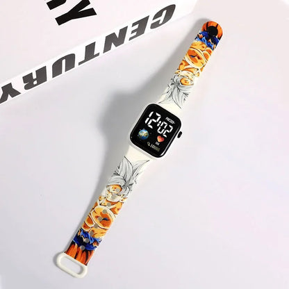 Pokemon Pikachu Dragon Ball Z Sport Casual Watches Led Silicone Watch Color Lovely Digital Children Wristwatch Clock Gift Toys