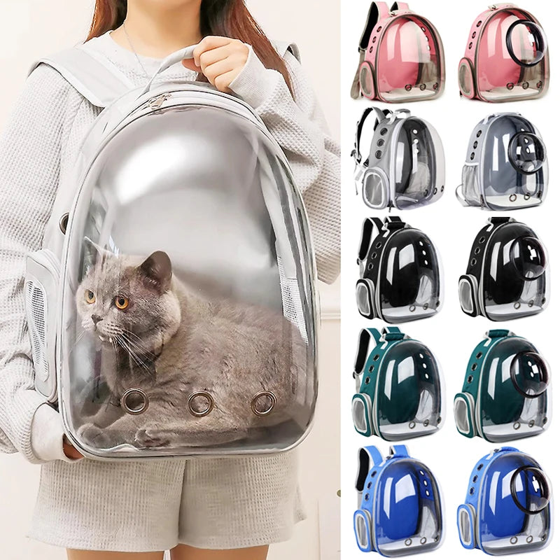 Pet Cat Carrier Backpack Portable Transparent Space Capsule Backpacks for Small Animal Puppy Dog Carriers Pet Outdoor Travel Bag