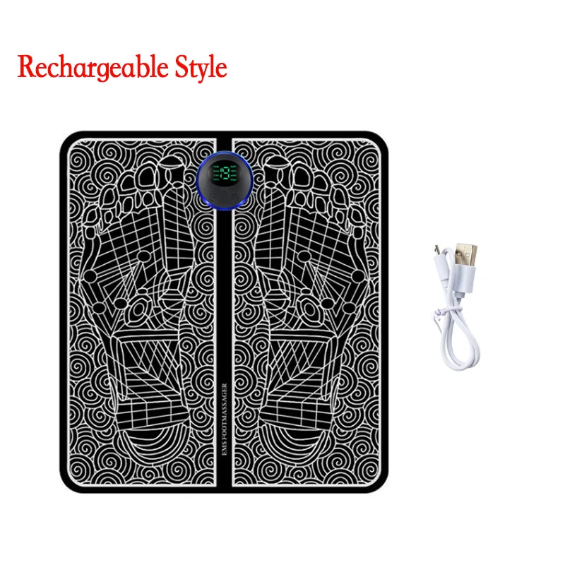 Remote EMS Foot Massager Pad Portable Electric Muscle Stimulation Massage Mat Improve Blood Circulation Relief Pain Relax Feet