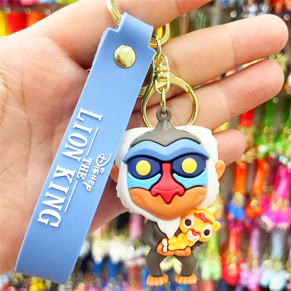 Anime Disney Keychain Cartoon Mickey Mouse Minnie Lilo & Stitch Cute Doll Keyring Ornament Key Chain Car Pendant Kids Gifts