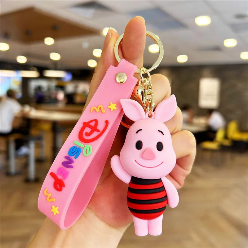 Anime Disney Keychain Cartoon Mickey Mouse Minnie Lilo & Stitch Cute Doll Keyring Ornament Key Chain Car Pendant Kids Gifts