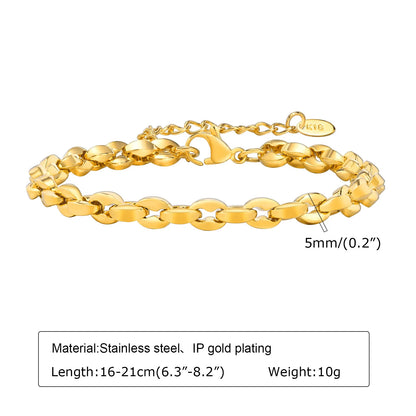 Gold Color Link Chain Bracelets for Women Girls, Chic Christmas Birthday Party Gifts to Mom Wife Girlfriend, Charm Wristband