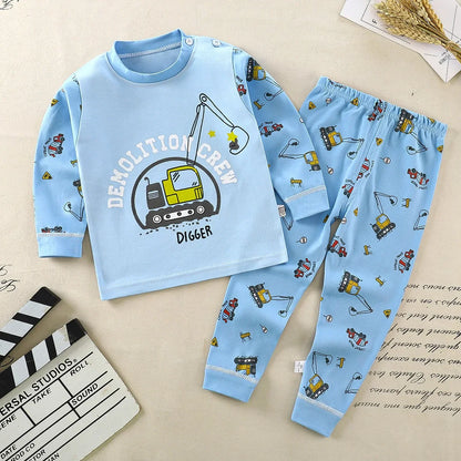 Kids Clothes Children Sets Children's Clothing Boys Girls CottonAutumn winter Clothing Pants Sleepwear Underwear Christmas Gift