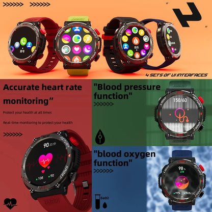 LOKMAT ZEUS 5 PRO Flashlight Fitness Smart Watch Bluetooth Calls Multi Sport Mode Compass Waterproof Outdoor Rugged Smartwatches