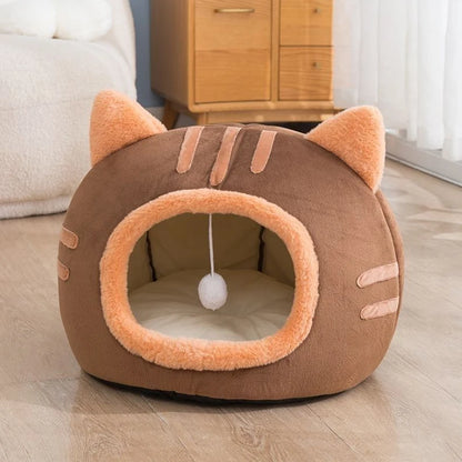 Super Cat Bed Warm Pet House Kitten Cave Cushion Cat House Warm Sleeping Dog Basket Cozy Kitten Lounger Cushion Cat House