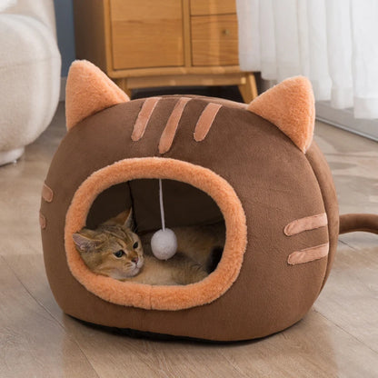 Super Cat Bed Warm Pet House Kitten Cave Cushion Cat House Warm Sleeping Dog Basket Cozy Kitten Lounger Cushion Cat House