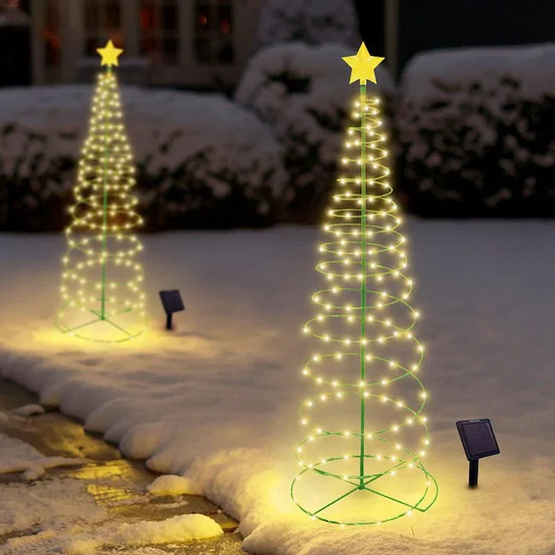 Outdoor Waterproof Solar Led Christmas Tree Decoration Solar Powered String Lights New Year 2023 Ornament Garden Decoration