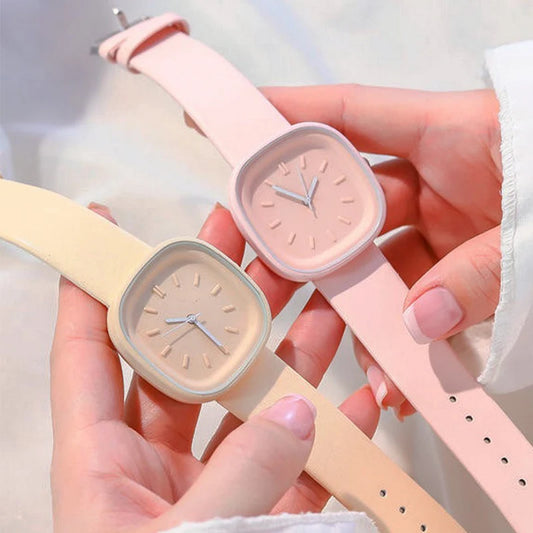 Korean Women's Quartz Watches Brand Sport Square Fashion Ladies PU Leather Strap Watch Girl Solid Luxury Simple Wristwatch Clock