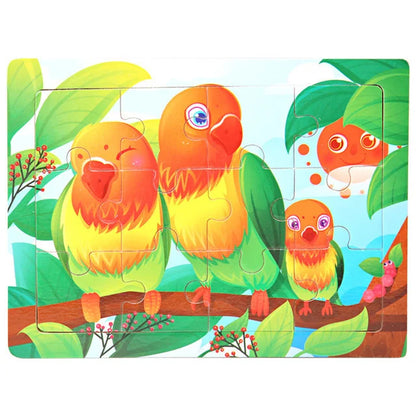 New 30 Pieces Wooden Puzzles Cartoon Animal Traffic Tangram Wood 3d Puzzle Montessori Educational Toys for Children Gifts