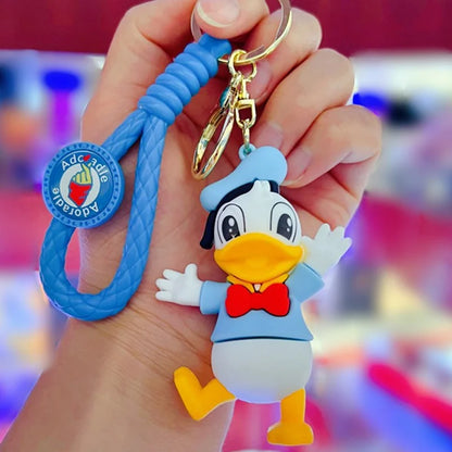 Anime Disney Keychain Cartoon Mickey Mouse Minnie Lilo & Stitch Cute Doll Keyring Ornament Key Chain Car Pendant Kids Gifts