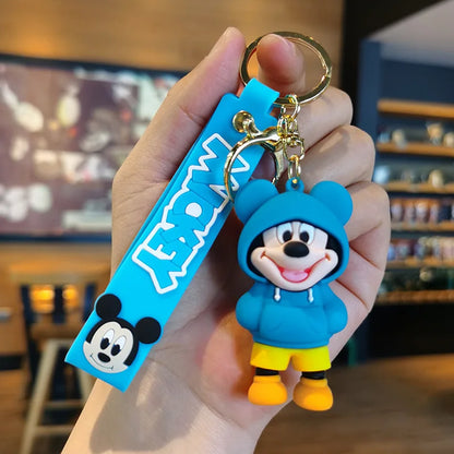 Anime Disney Keychain Cartoon Mickey Mouse Minnie Lilo & Stitch Cute Doll Keyring Ornament Key Chain Car Pendant Kids Gifts