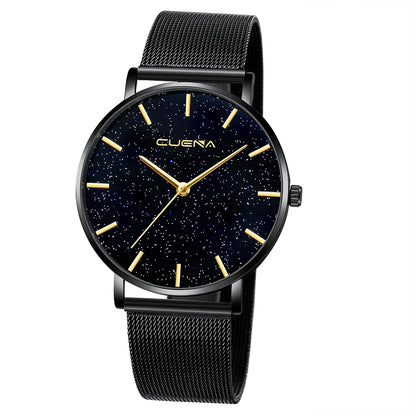 Luxury Top Brand Watches for Women Fashion Starry Sky Ladies Quartz Wristwatch Steel Mesh Strap Simple Elegant Women Watches