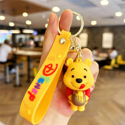 Anime Disney Keychain Cartoon Mickey Mouse Minnie Lilo & Stitch Cute Doll Keyring Ornament Key Chain Car Pendant Kids Gifts