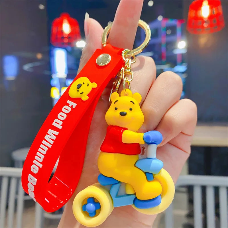 Anime Disney Keychain Cartoon Mickey Mouse Minnie Lilo & Stitch Cute Doll Keyring Ornament Key Chain Car Pendant Kids Gifts