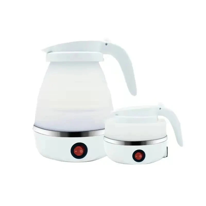 220V 0.6L Mini Folding Kettle Portable Water Heater 600W Silicone Compression Electric Kettle Home Kettle Easy To Travel