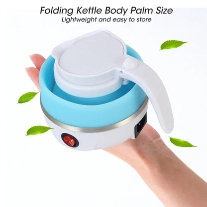 220V 0.6L Mini Folding Kettle Portable Water Heater 600W Silicone Compression Electric Kettle Home Kettle Easy To Travel