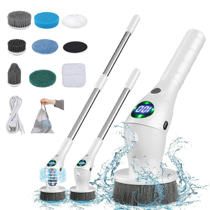 8-in-1 Cordless Electric Cleaning Brush for Home, Bathroom, Kitchen, and Windows