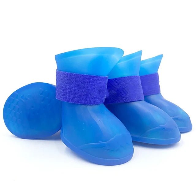 4Pcs Pet WaterProof Rainshoe Anti-slip Rubber Boot For Small Medium Large Dogs Cats Outdoor Shoe Dog Ankle Boots Pet Accessories